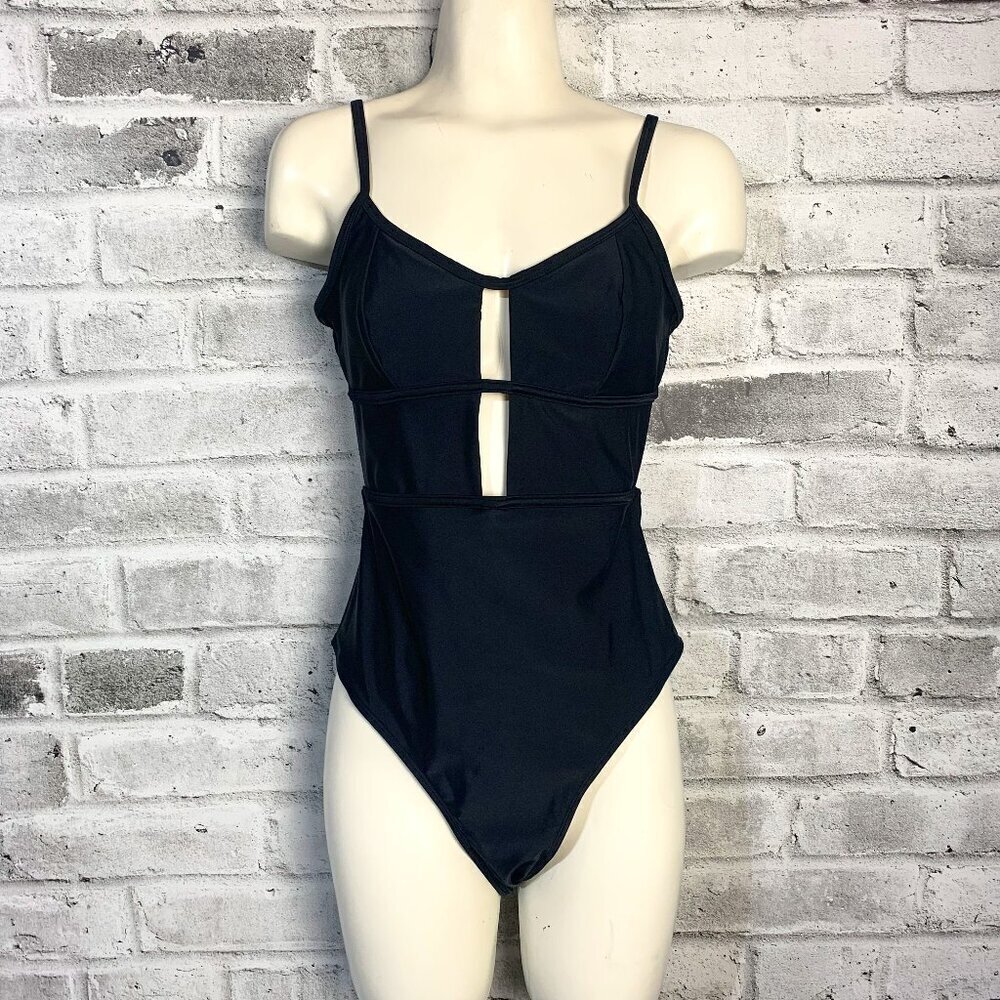 Cupshe Black Cutout Backless One Piece Swimsuit New with Tags